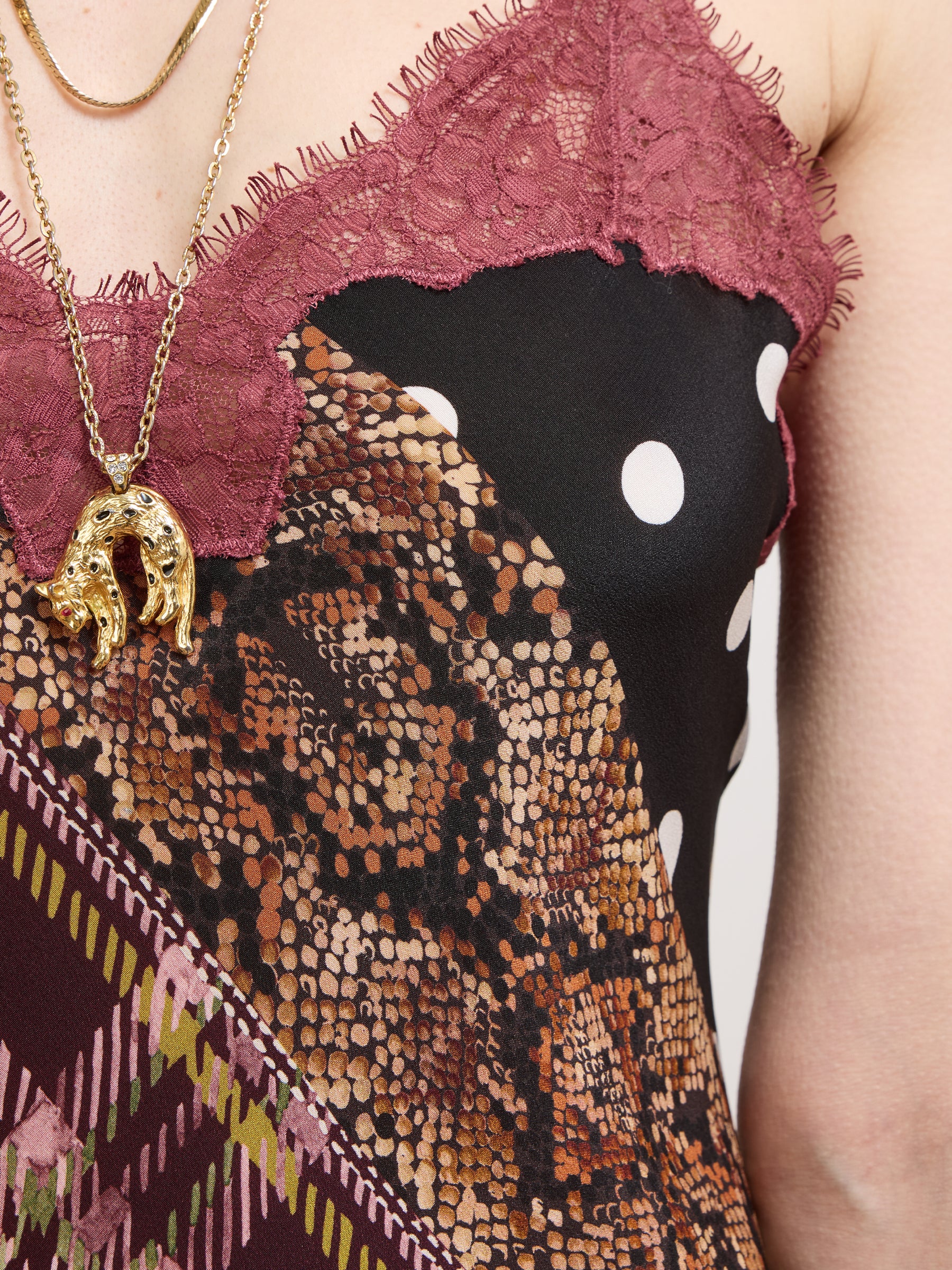Edie Silk Slip Dress Multi