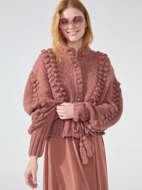 Gloria Alpaca Cardigan Burnt Rose