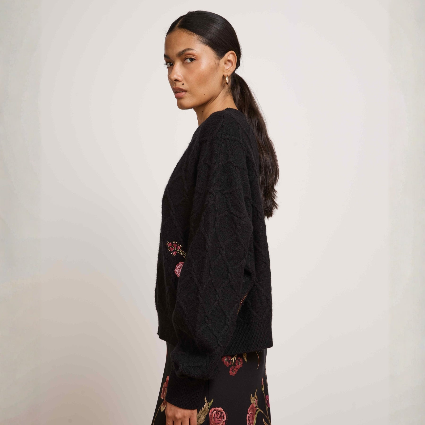 Talitha Embroidered Jumper Black
