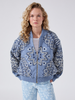 Dalton Cotton Jacquard Bomber Jacket Blue