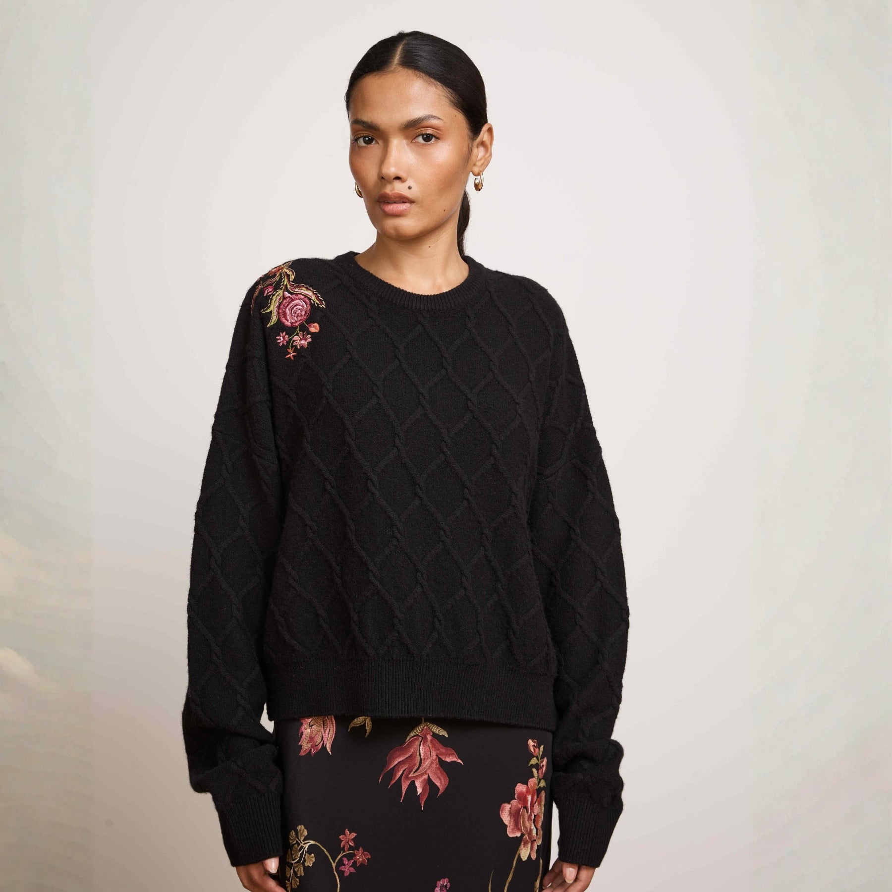 Talitha Embroidered Jumper Black