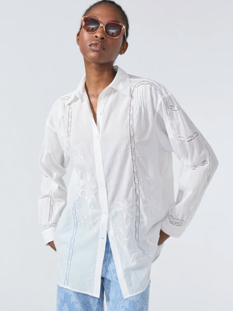 August Embroidered Shirt White