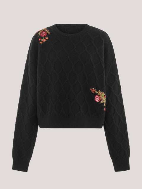 Talitha Embroidered Jumper Black