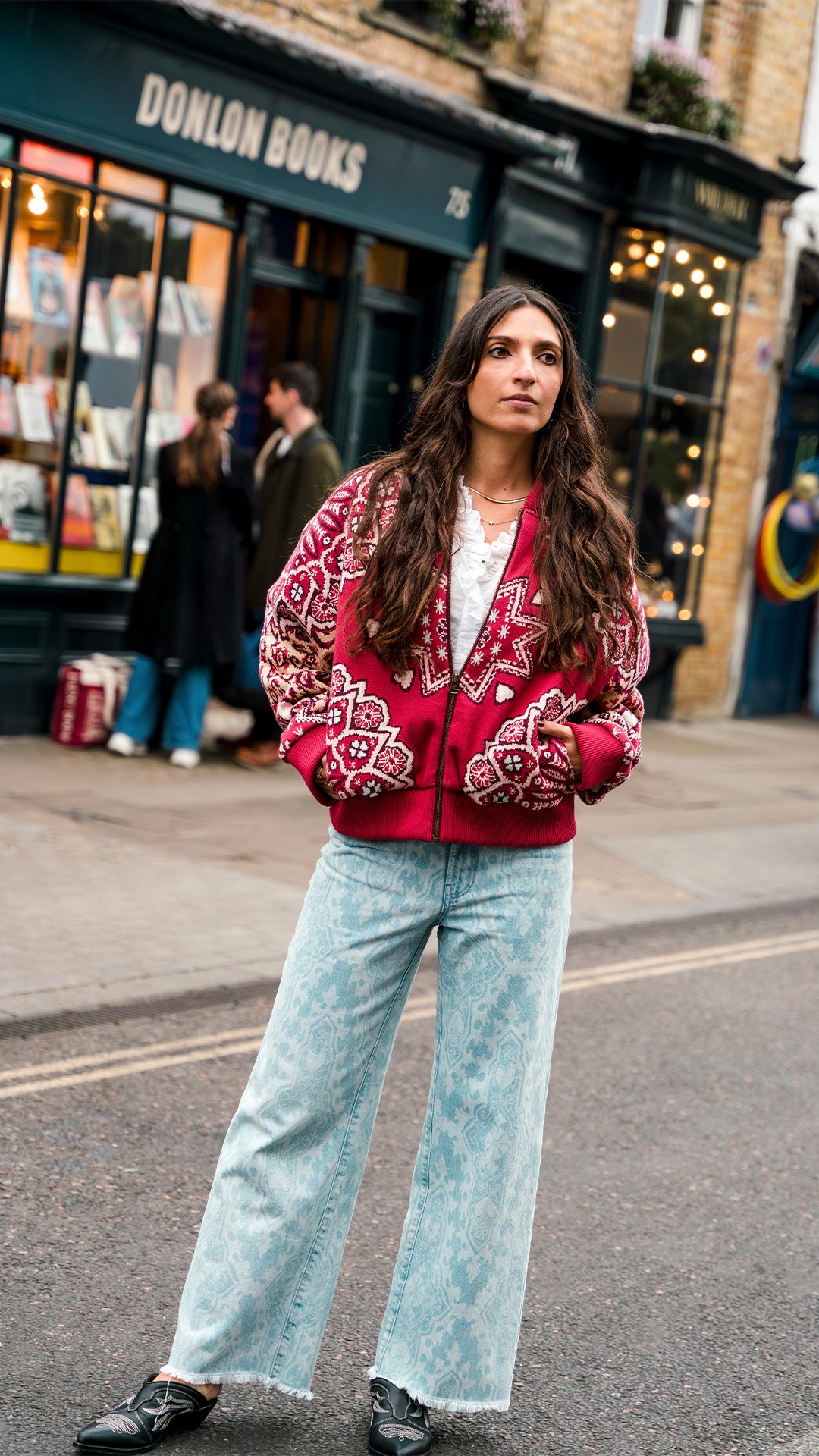 Model Wears Hayley Menzies Dalton Cotton Jacquard Bomber