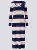 Alma Alpaca Maxi Dress Navy/Pink Stripe