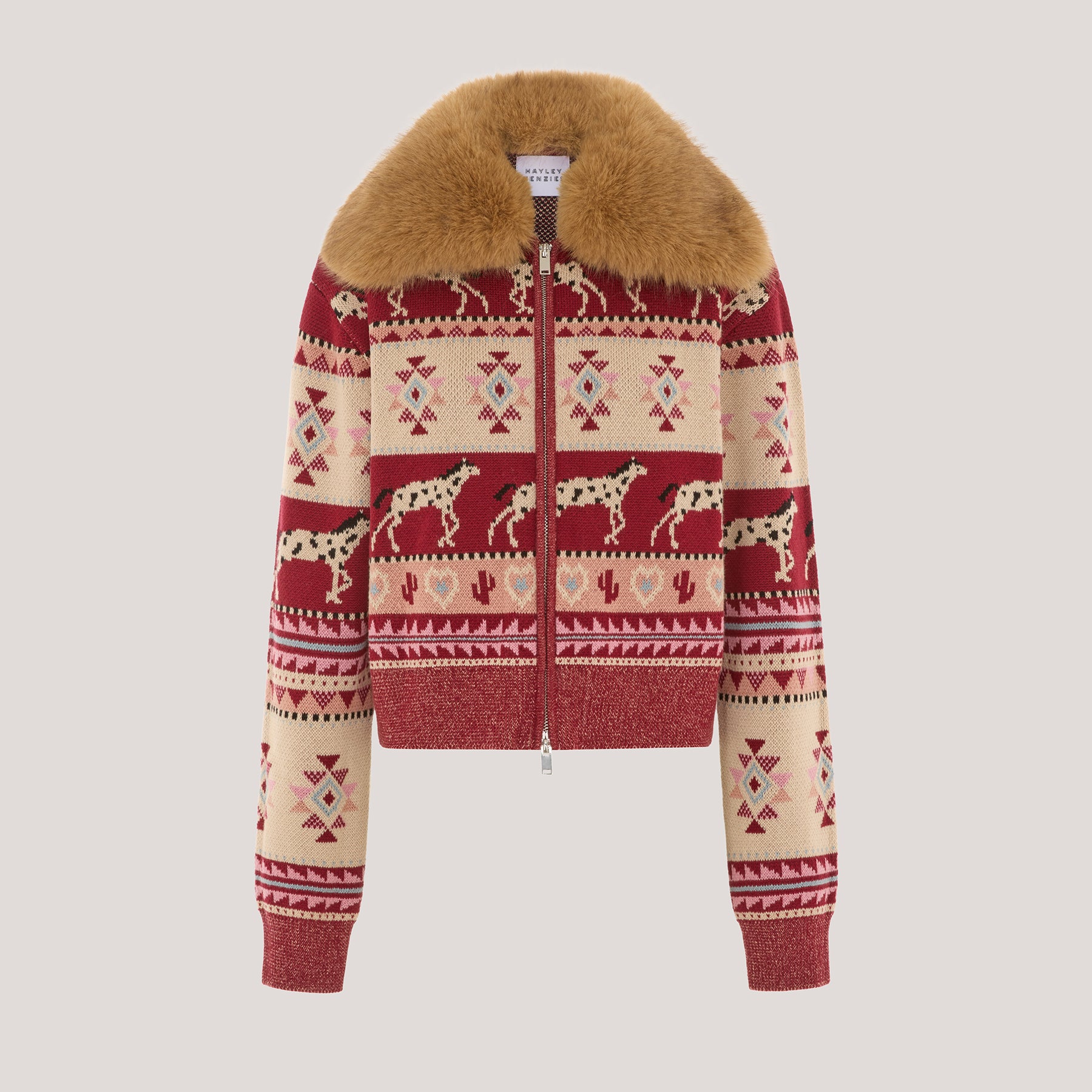 Alpine Rodeo Zipped Cardigan Red