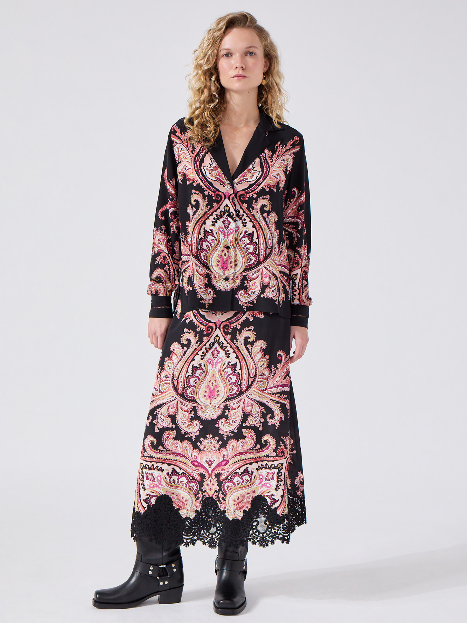 Jimi Silk Skirt Black