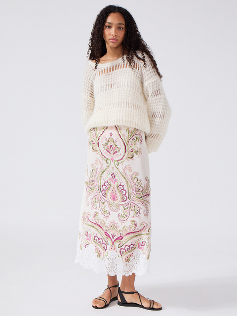 Jimi Silk Skirt Cream