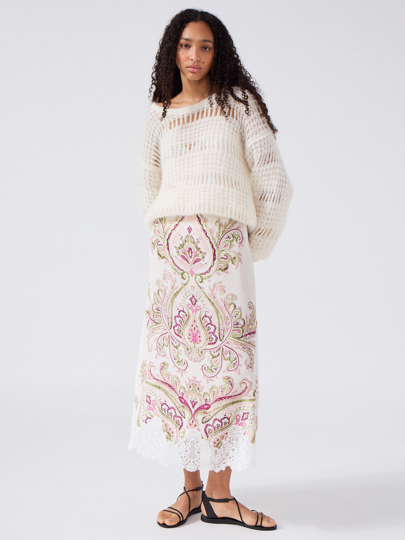 Jimi Silk Skirt Cream