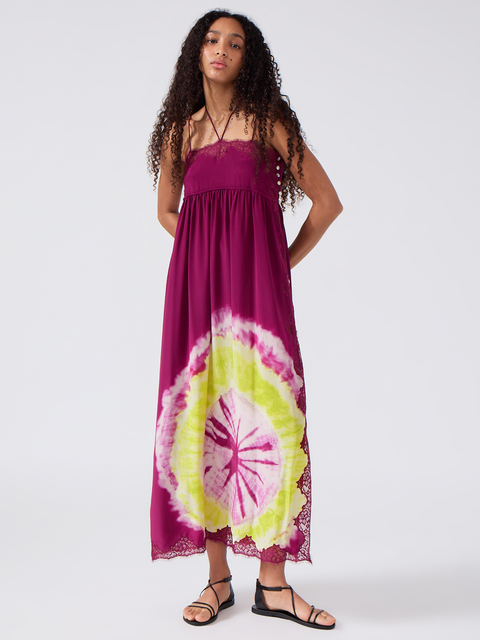 ASHLEY SILK DRESS MAGENTA