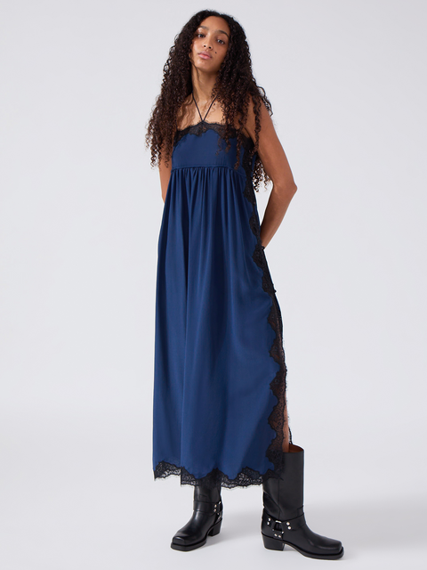 Ashley Silk Dress Navy