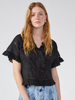 August Embroidered Blouse Black