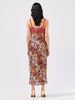 Natural Cheetah Lace Silk Midi Slip Dress
