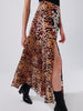 Cheetah Blossom Paneled Silk Maxi Skirt