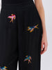 Midnight Charming Birds Embroidered Crepe Pyjama Trouser