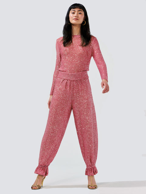 Moonshine Sequin Knit Top Pink – Hayley Menzies