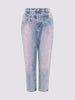 Acid Wash Crystal Vintage Tapered Jeans