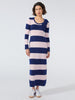 Alma Alpaca Maxi Dress Navy/Pink Stripe