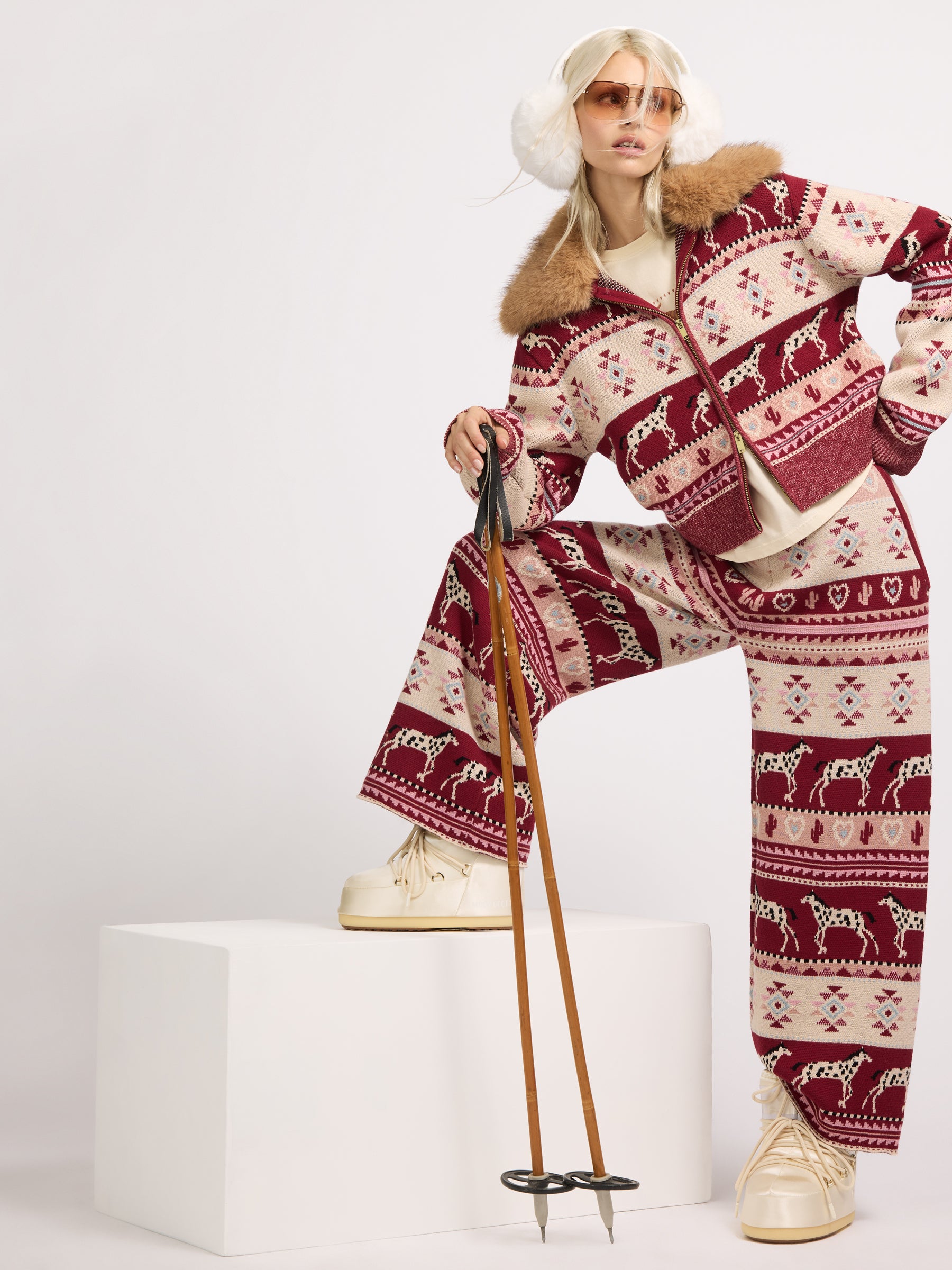Alpine Rodeo Zipped Cardigan Red