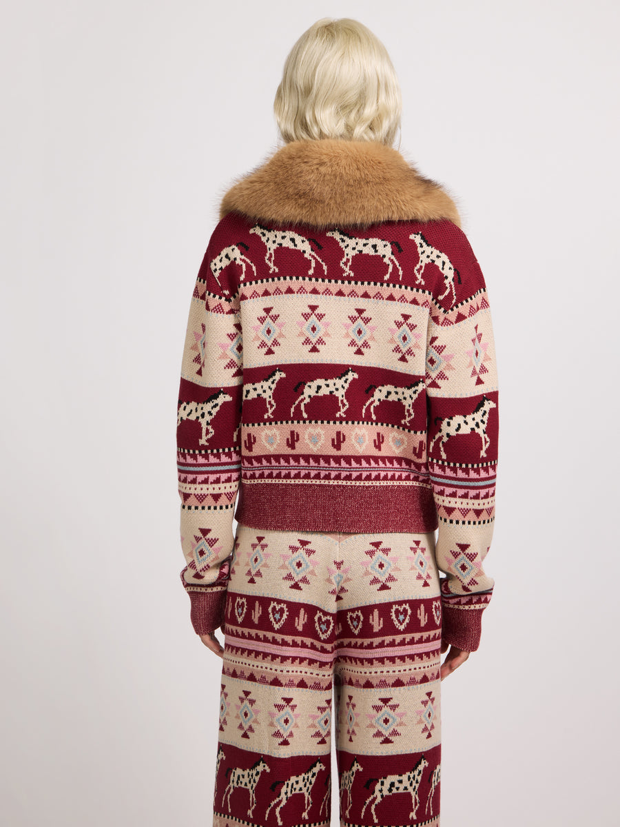 Alpine Rodeo Zipped Cardigan Red