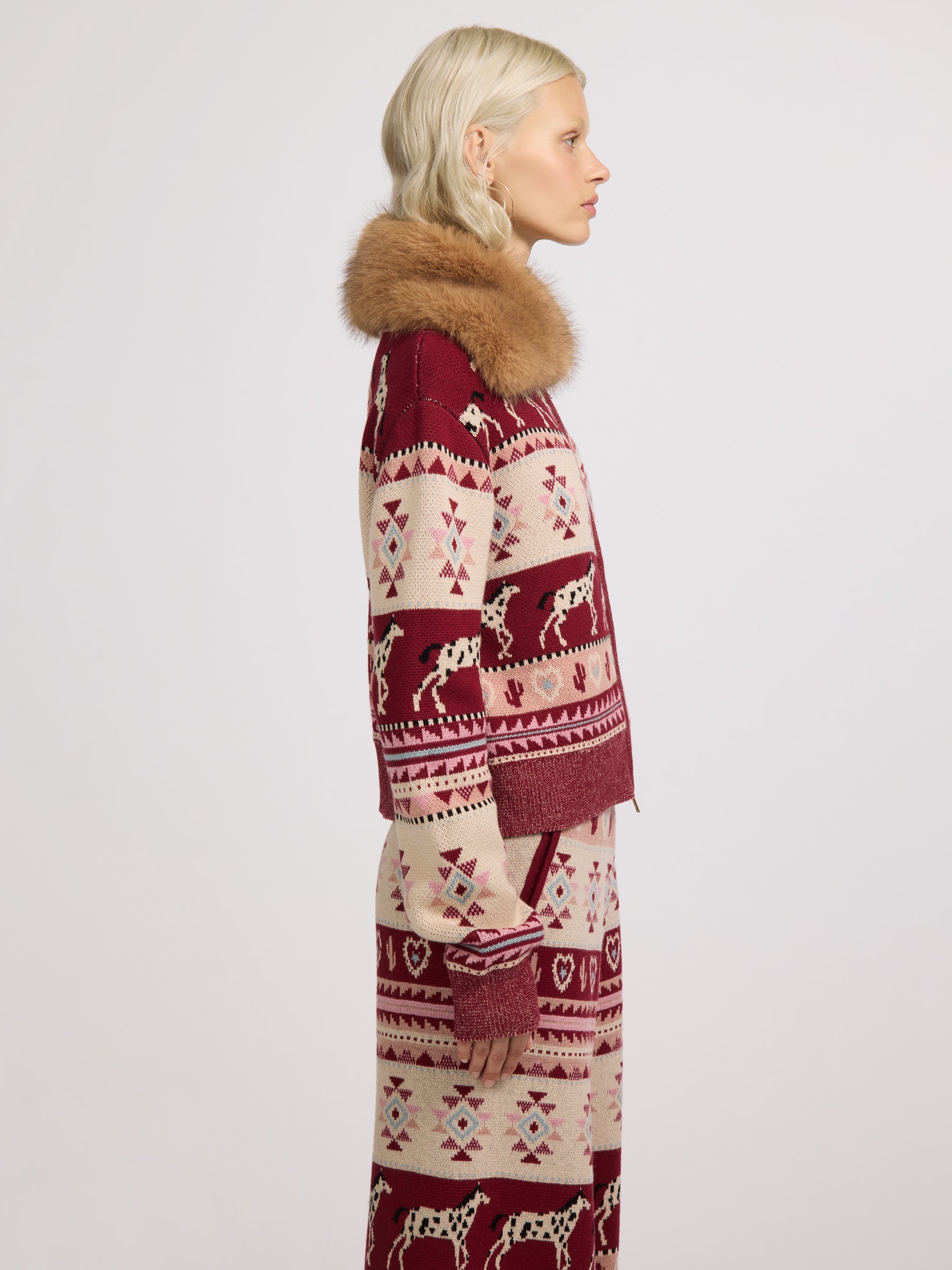 Alpine Rodeo Zipped Cardigan Red