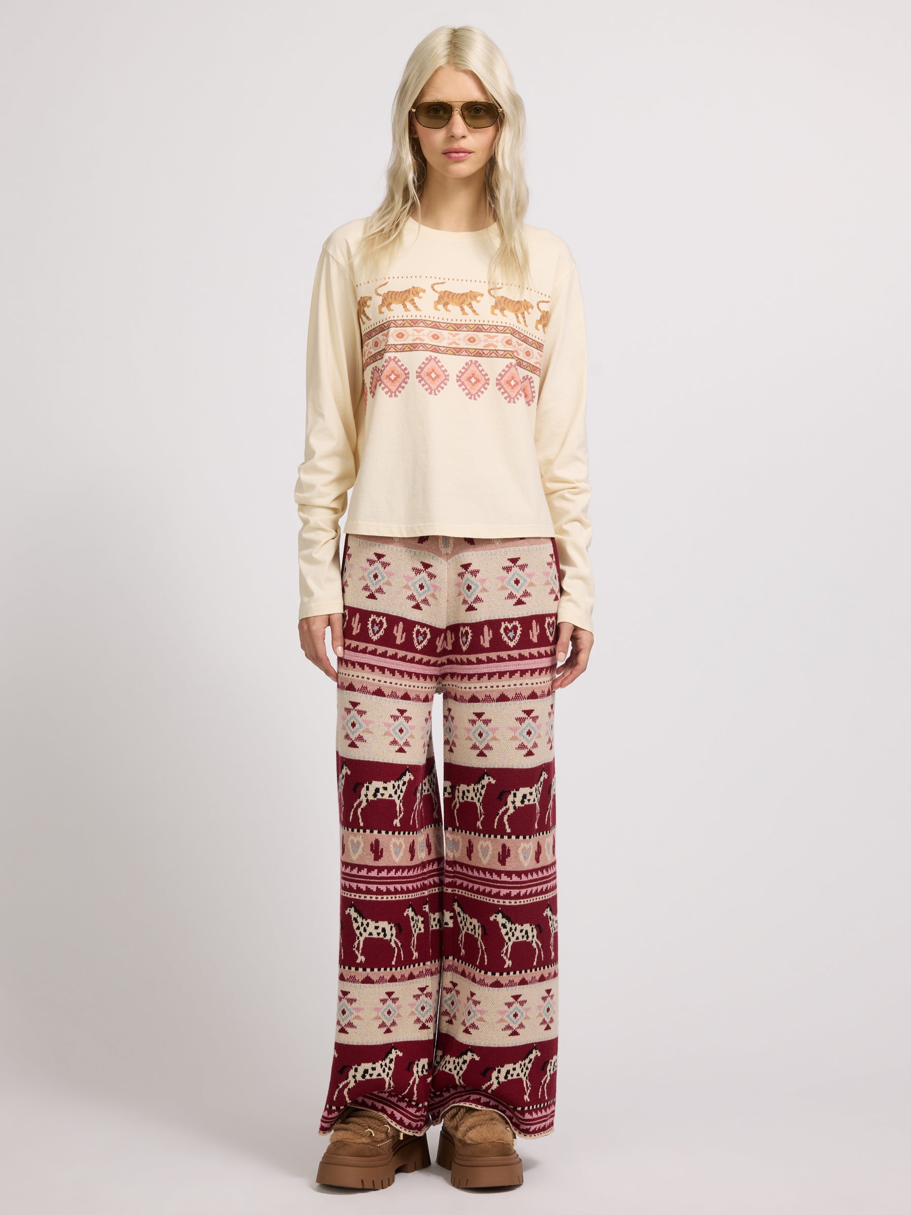 Alpine Rodeo Knit Trousers Red