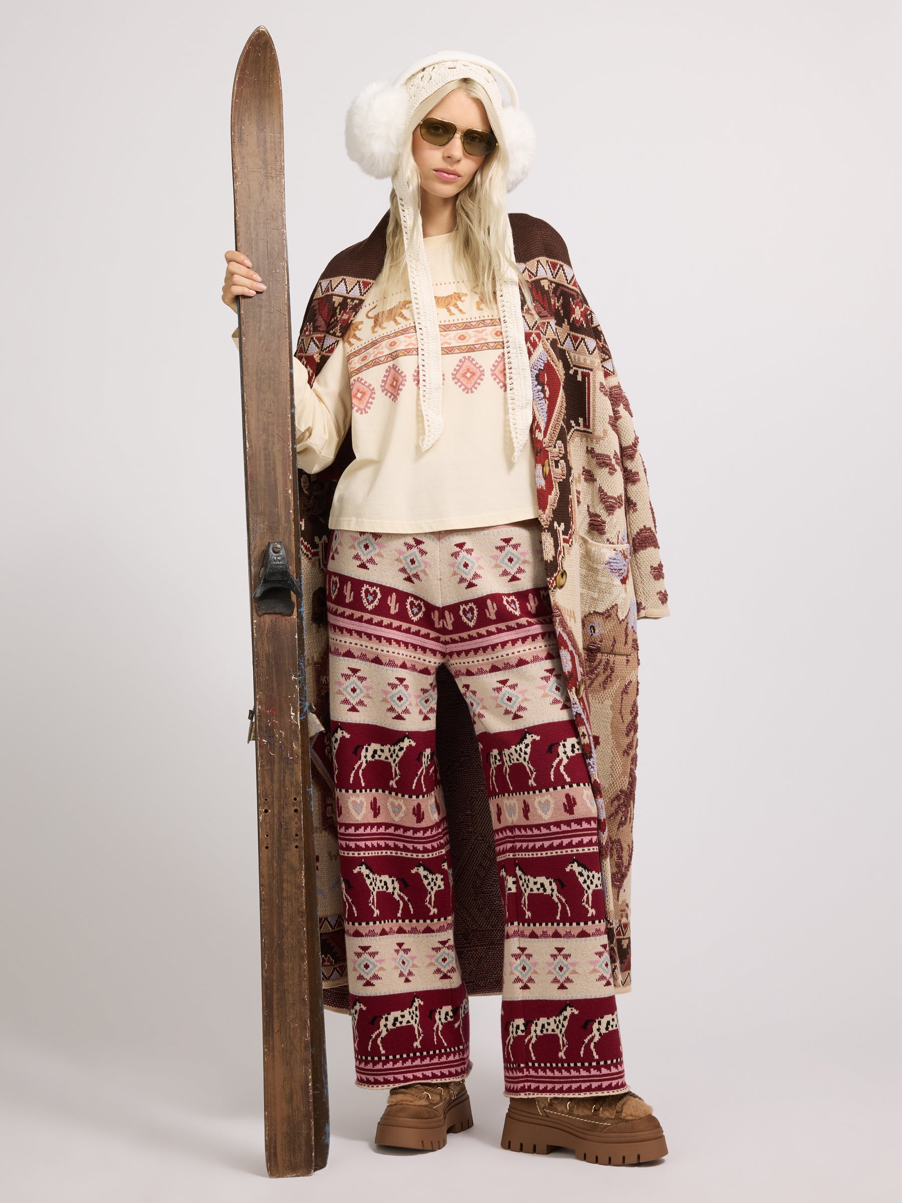 Alpine Rodeo Knit Trousers Red