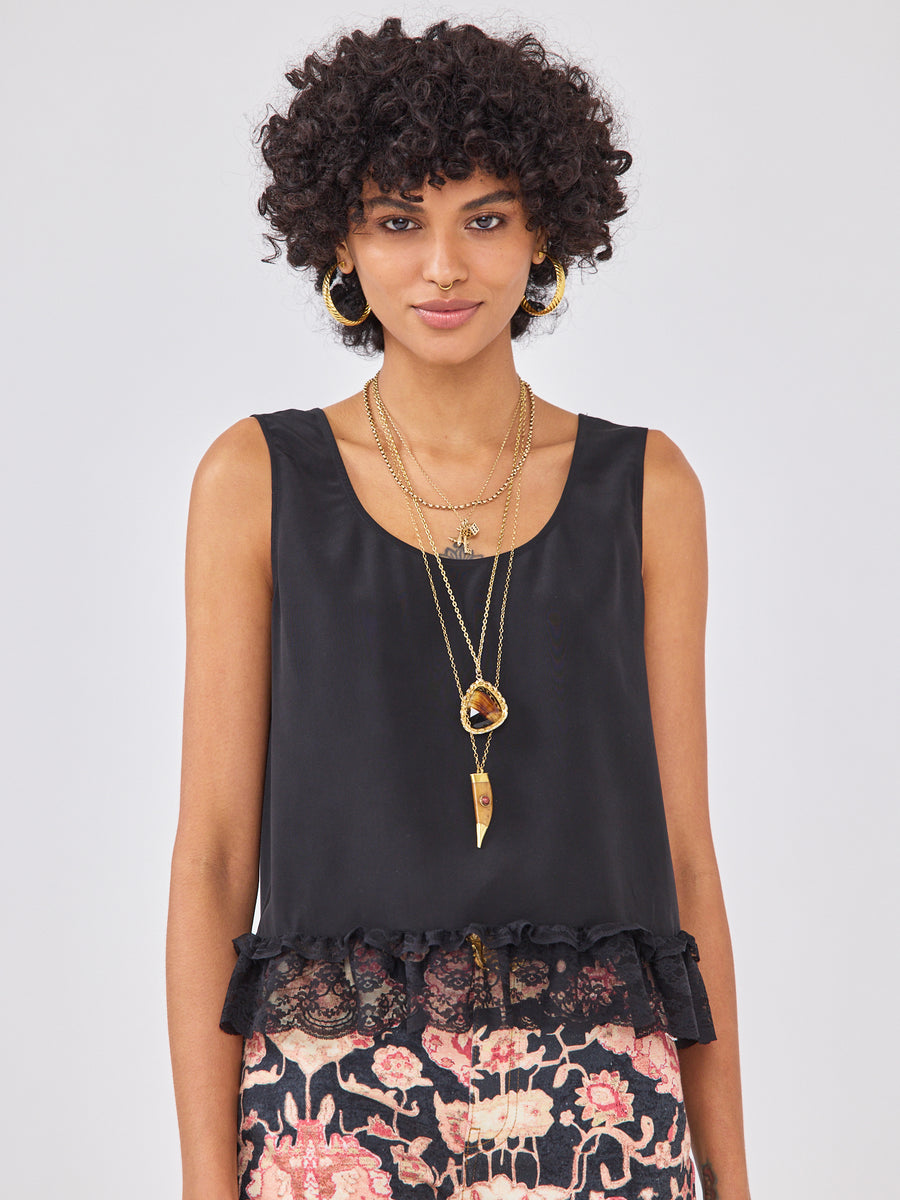 Anita Silk Vest Black