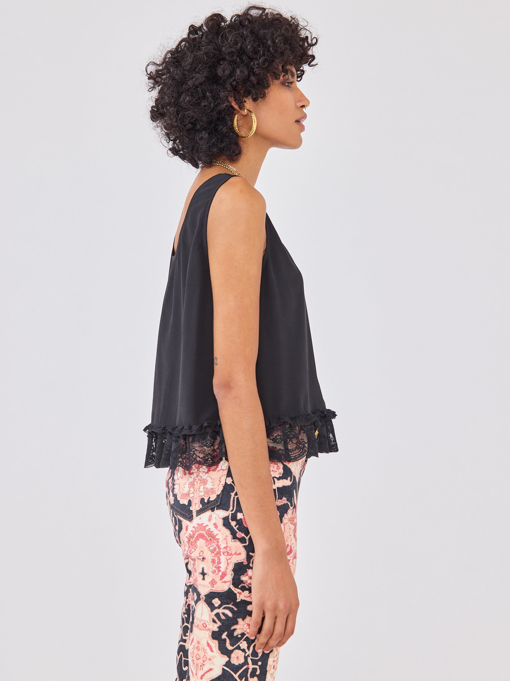 Anita Silk Vest Black