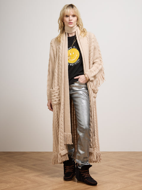 Avni Long Cardigan Ecru