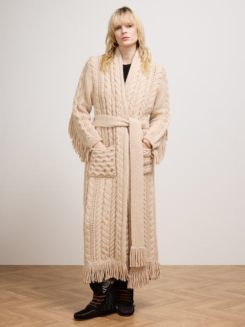 Avni Long Cardigan Ecru