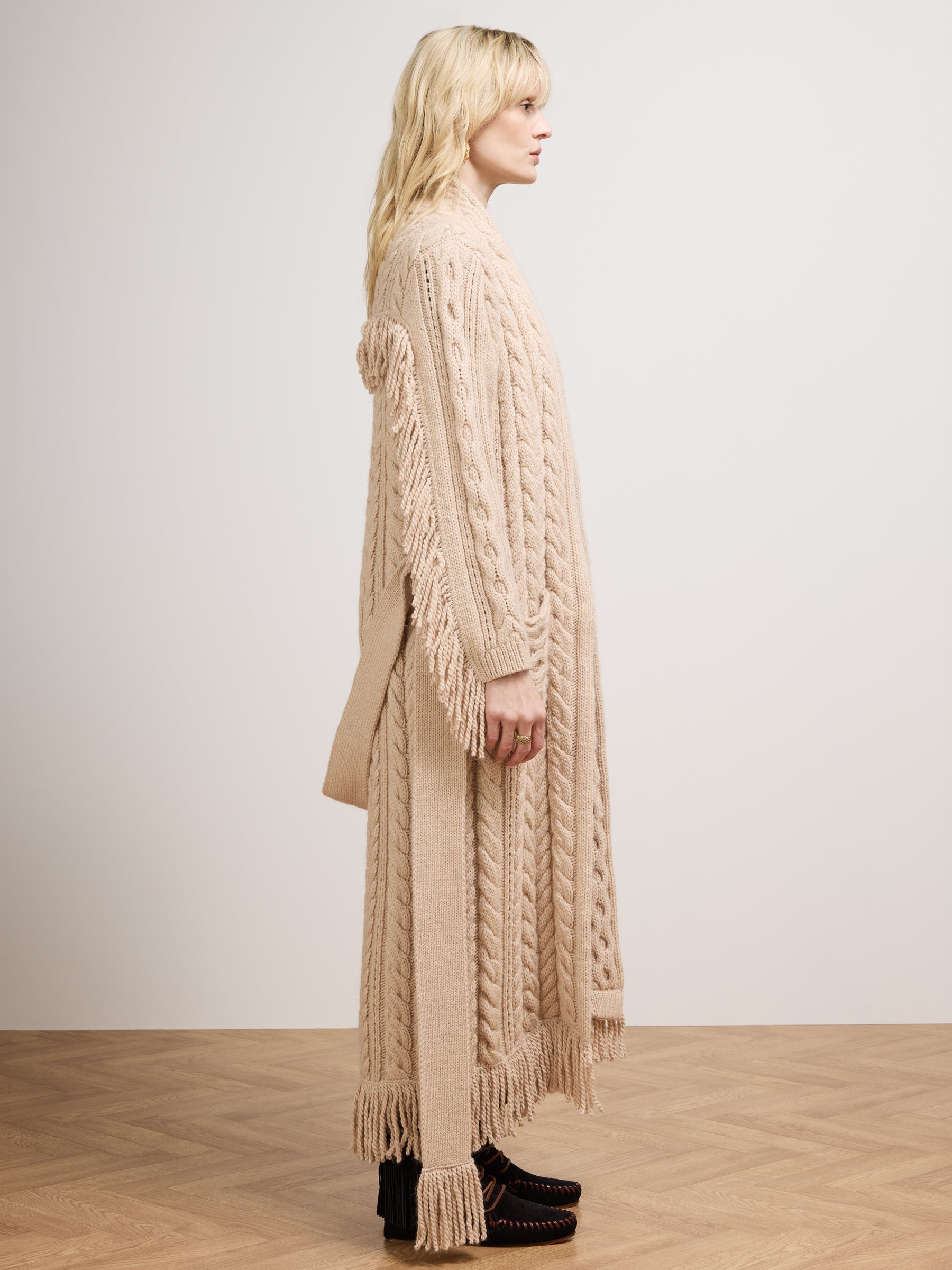 Avni Long Cardigan Ecru