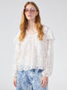 Blanche Lace Ruffle Sleeve Blouse White