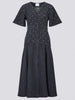 Studded Denim Dress Acid Wash Black