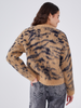 Big Meow Alpaca Jacquard Cardigan Camel/Navy