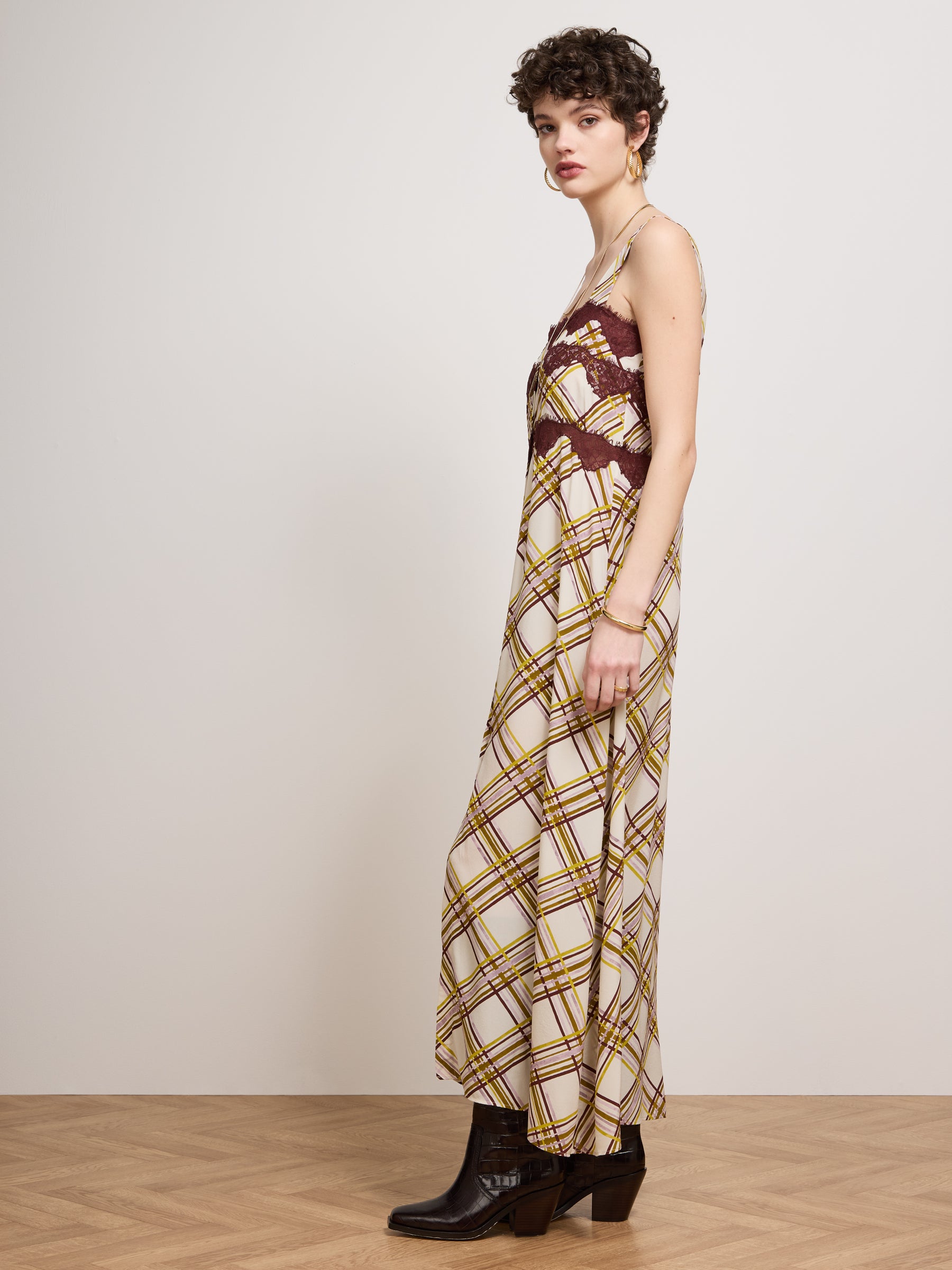 Viv Silk Dress Ecru Multi