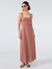 Courtney Silk Maxi Cami Dress Burnt Rose