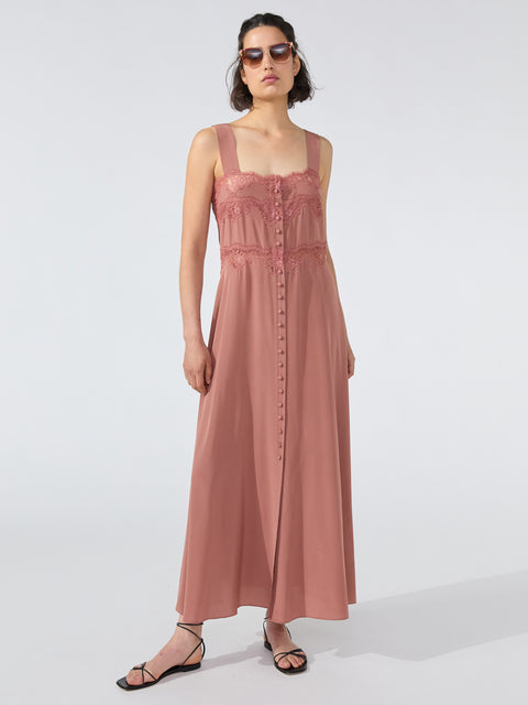 Courtney Silk Maxi Cami Dress Burnt Rose