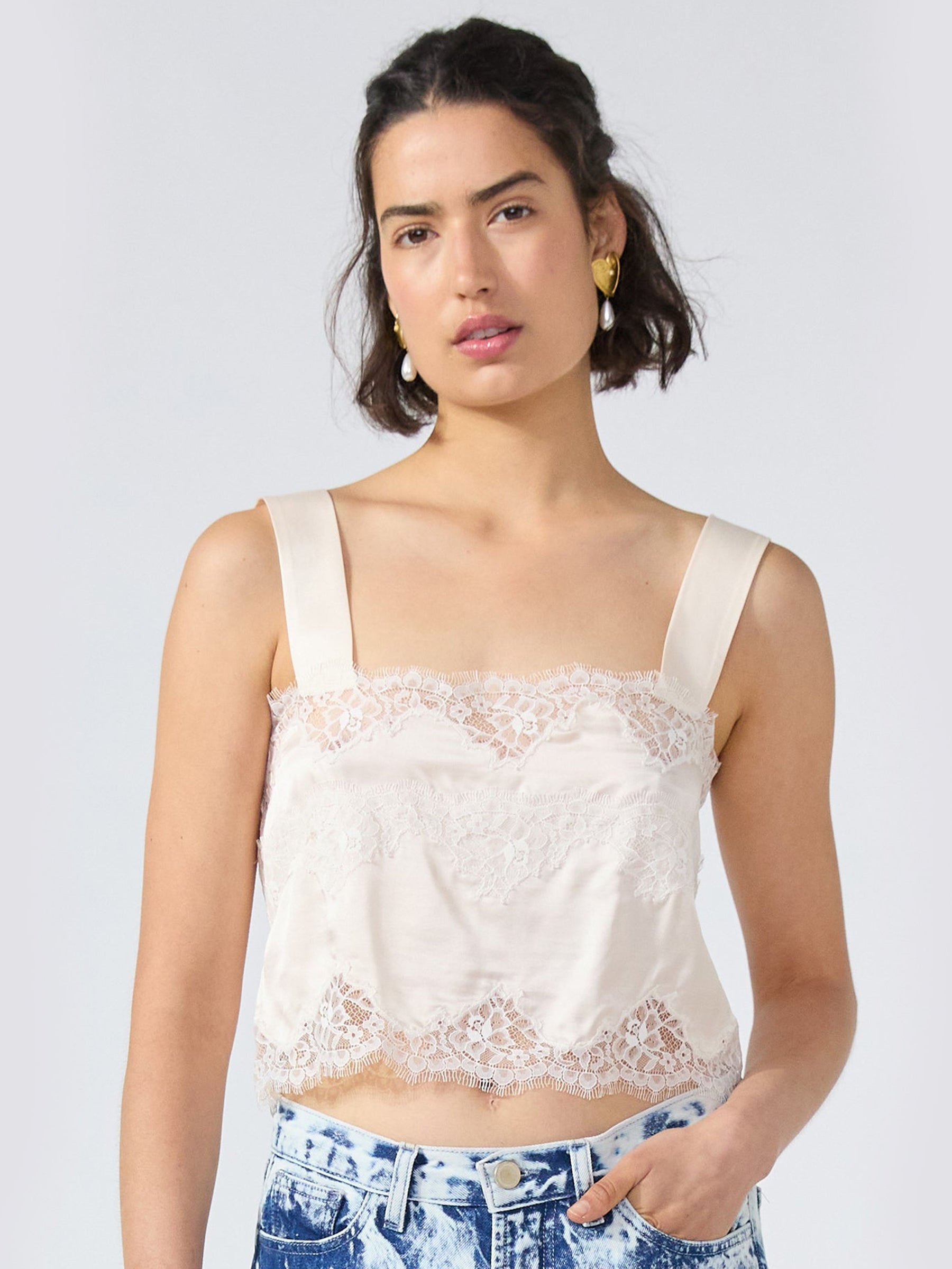 Courtney Silk Cami Oyster