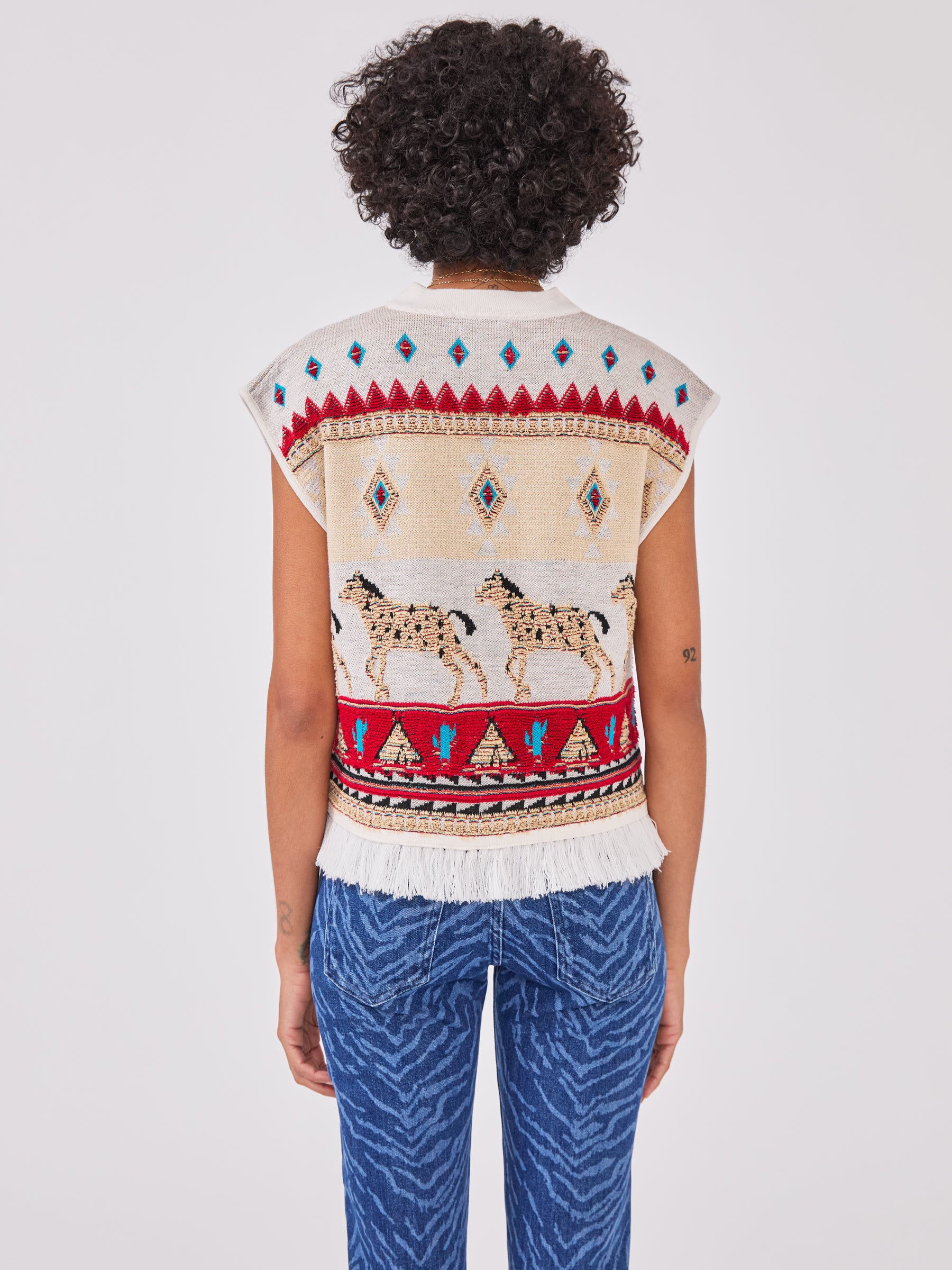 Nomadic Tapestry Waistcoat Cream
