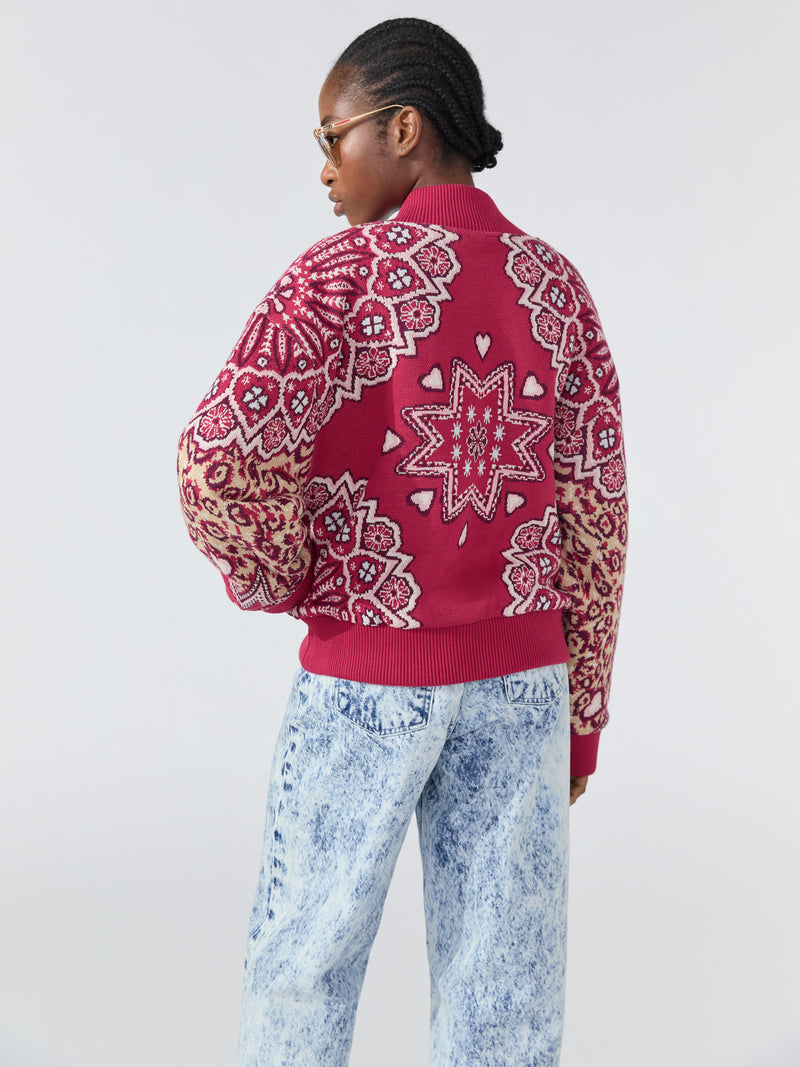 Dalton Cotton Jacquard Bomber Jacket