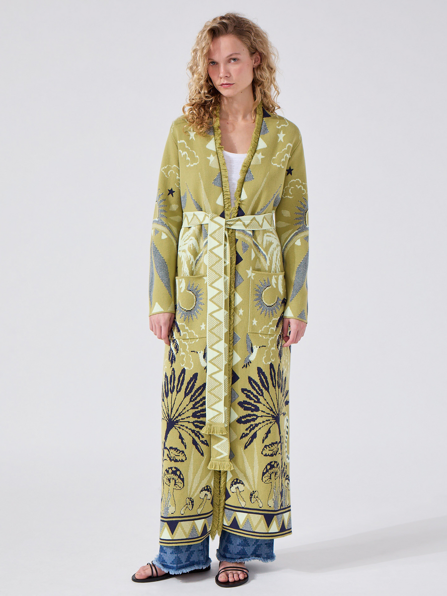 Magic Leopard Duster Green