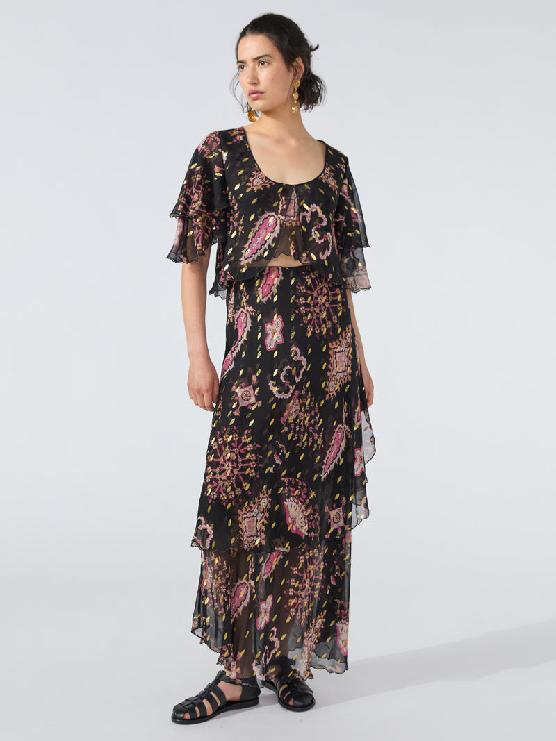 Dylan Lurex Split Hem Top