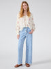 Dylan Laser Printed Cropped Wide Leg Jeans Light Blue