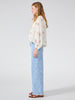 Dylan Laser Printed Cropped Wide Leg Jeans Light Blue