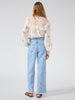 Dylan Laser Printed Cropped Wide Leg Jeans Light Blue