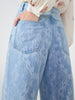 Dylan Laser Printed Cropped Wide Leg Jeans Light Blue