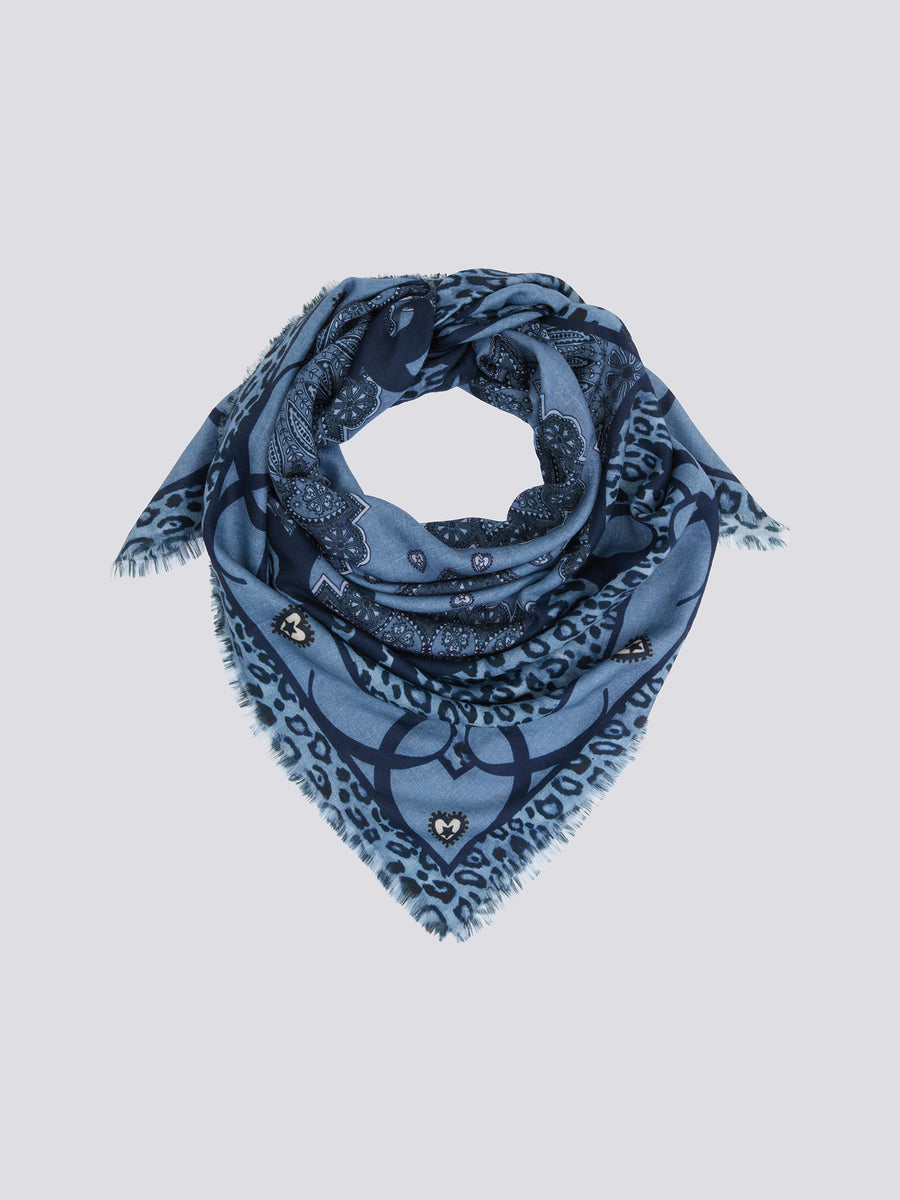 Dalton Cashmere Wool Scarf Blue