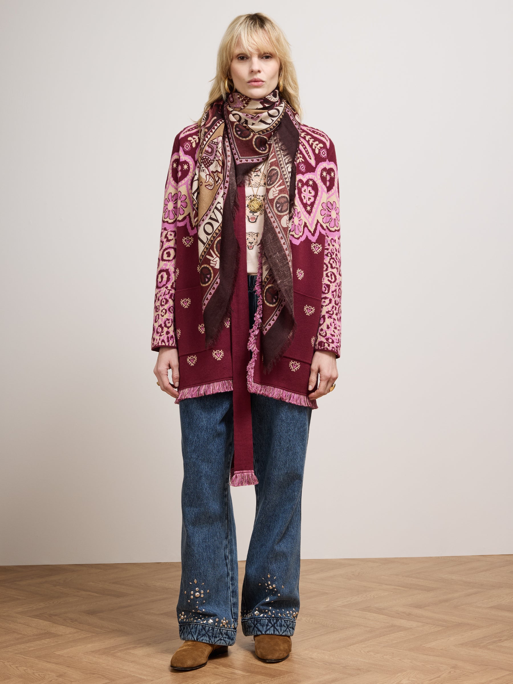 Dalton Cardigan Burgundy