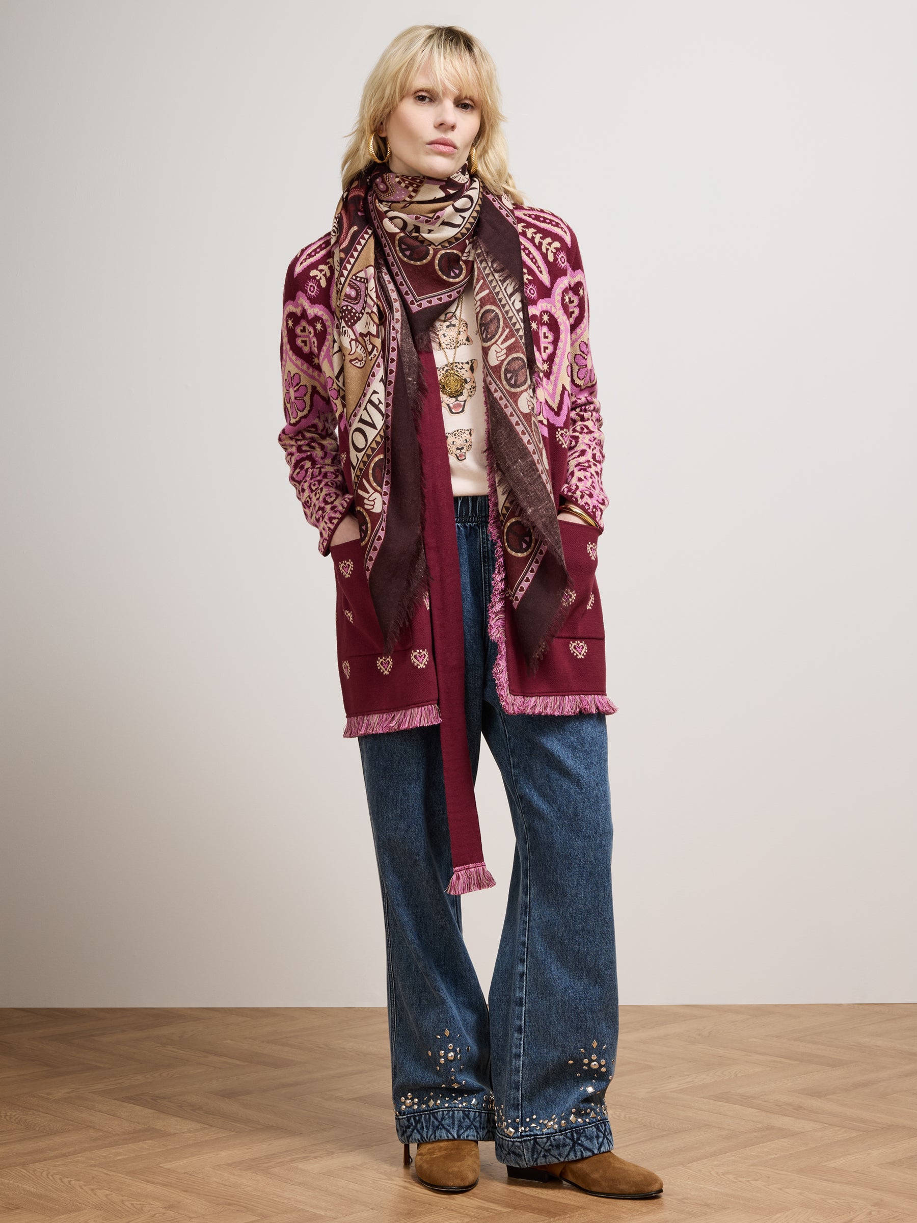 Dalton Cardigan Burgundy